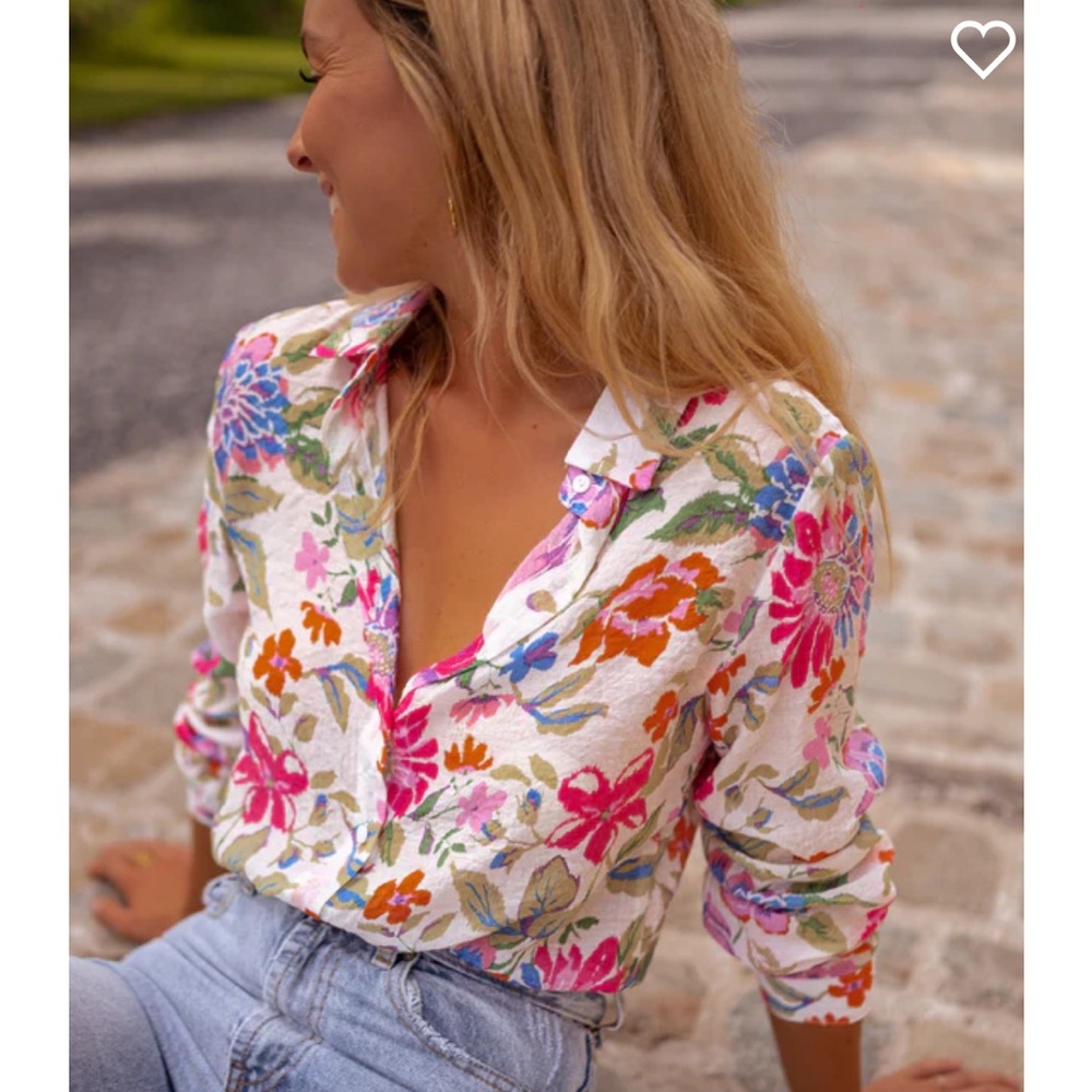 Floral Button Down Shirt - Multicolor